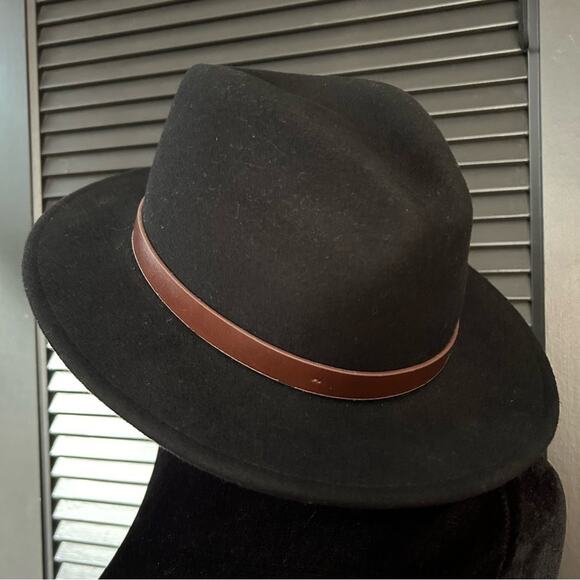 Brixton “Messer” Fedora Hat in Black 100% Wool, Unisex, Size M, 7 1/4 (58cm) main image 10